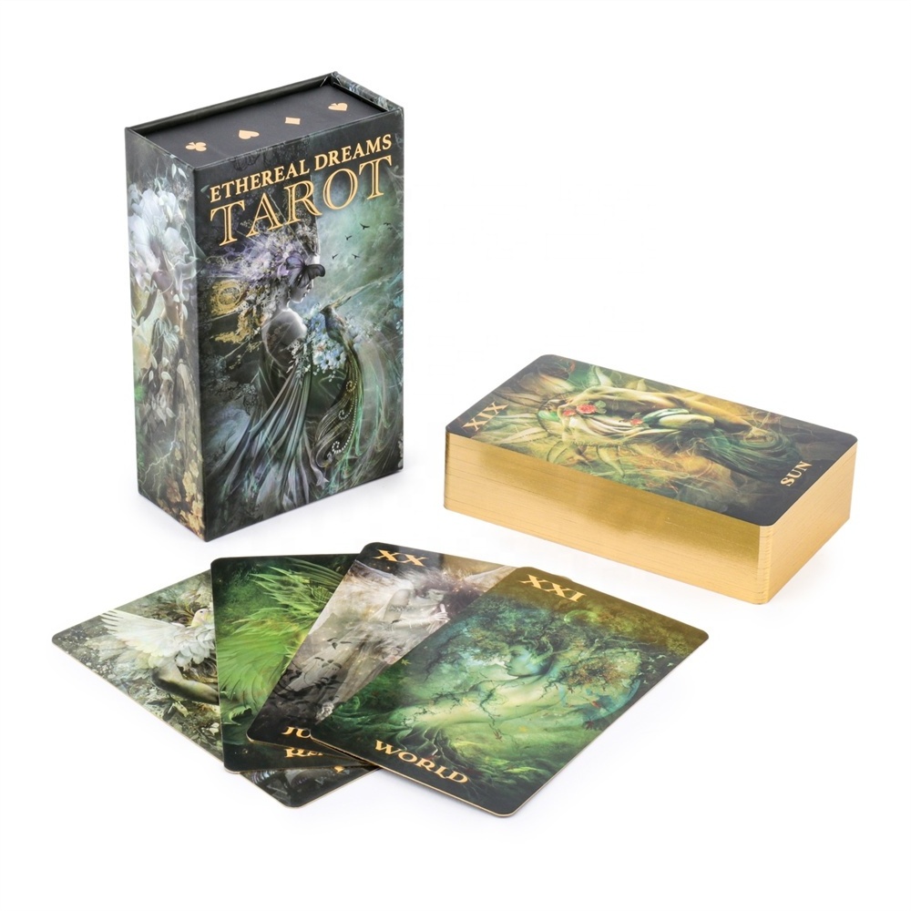 Customized Printed 350gsm Tarot Cards Oracle Decks Card Games Playing Cards with Custom Rigid Box