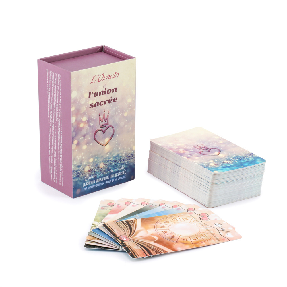 Custom Printed Your Own Mini Pink Tiny Affirmation Tarot Oracle Cards Rainbow Decks Tarot Cards With Box