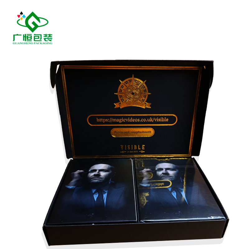 Custom design printing Luxury paper box pack two decks magic card playing card box manufacture