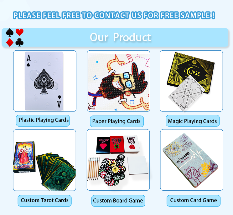 Custom Printed High Quality Playing Game Cards Double Deck Plastic Playing Poker Cards