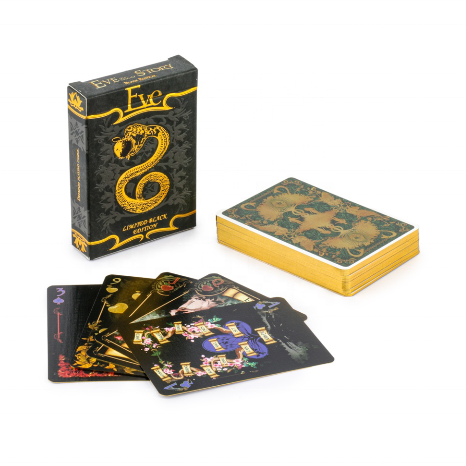 Personalized Custom Printing Anime Golden Casino Poker Playing Card In Box