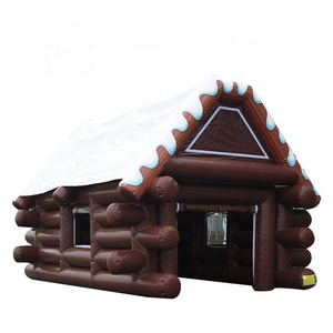 Winter inflatable ski hut party tent,inflatable log cabin,inflatable pub house tent