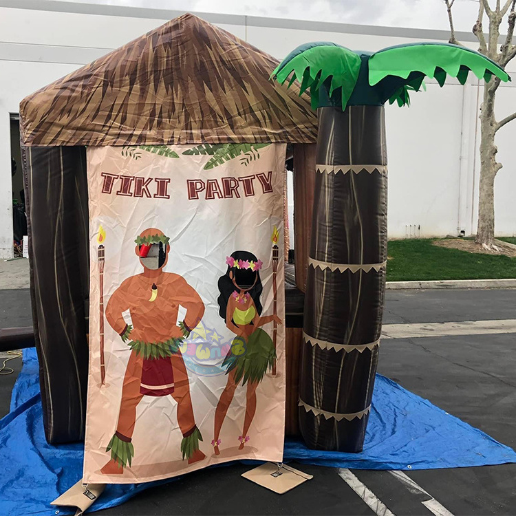 Portable Palm tree inflatable Tiki hut bar inflatable display bar inflatable booth bar for event