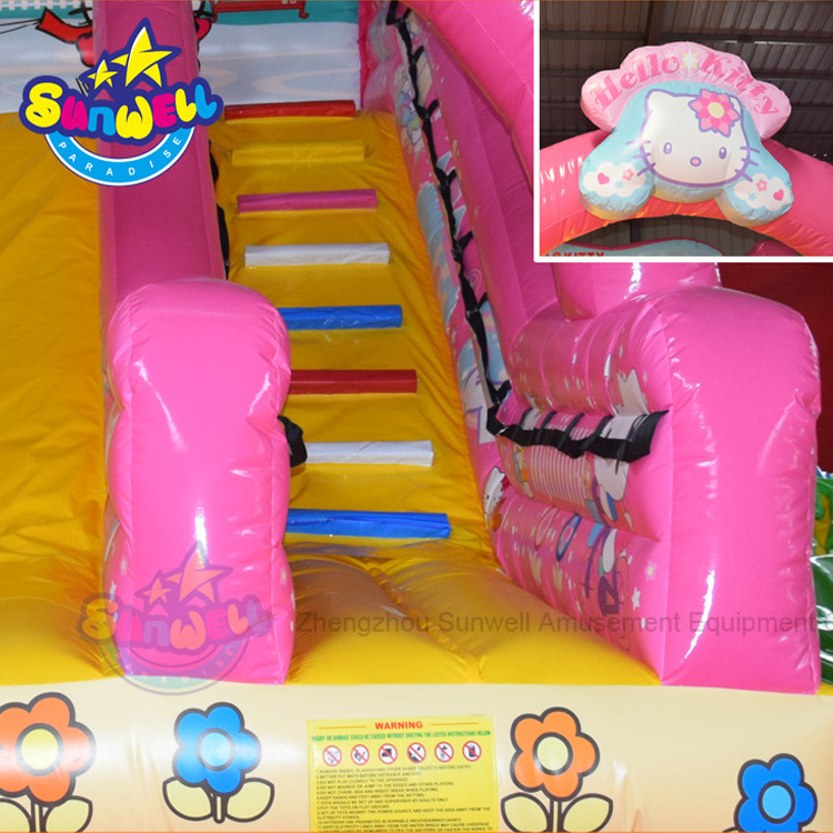 KT cat theme Jumping Castle Inflatable Bouncer kitty hello  Jumper House Slide for Sale