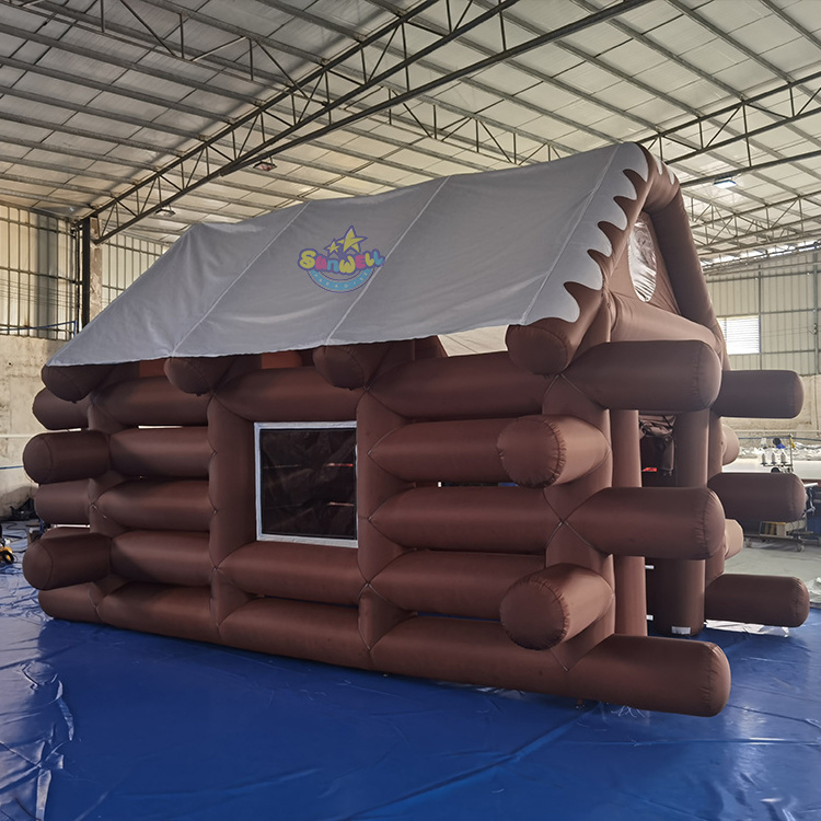 Winter inflatable ski hut party tent,inflatable log cabin,inflatable pub house tent