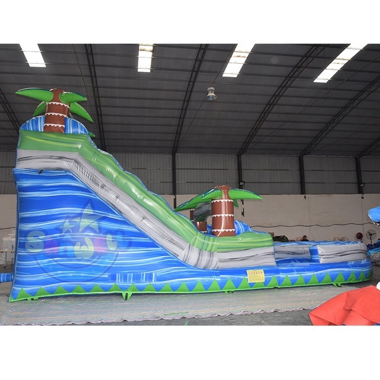 Commercial Palm tree inflatable water toboggan inflatable jungle water slide inflatable toboggan slide for sale