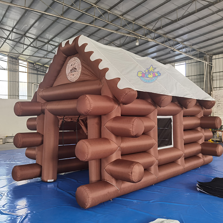 Winter inflatable ski hut party tent,inflatable log cabin,inflatable pub house tent