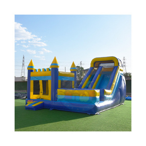 Kids Moonwalk Commercial Inflatable Bounce House Outdoor Jumping Bouncy Castle White Bouncer House Adult Combo With Water Slide