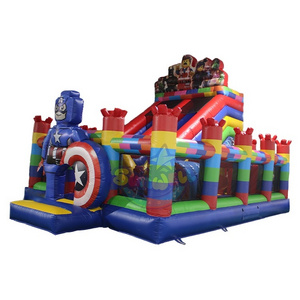 Commercial Building Blocks Bouncer Combo Inflatable Jumping Bouncy Castle With Slide Legoing Bounce House For Kids