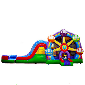 Commercial Inflatable Ferris Wheel bouncer water slide combo Sky Wheel Bounce House with Slide