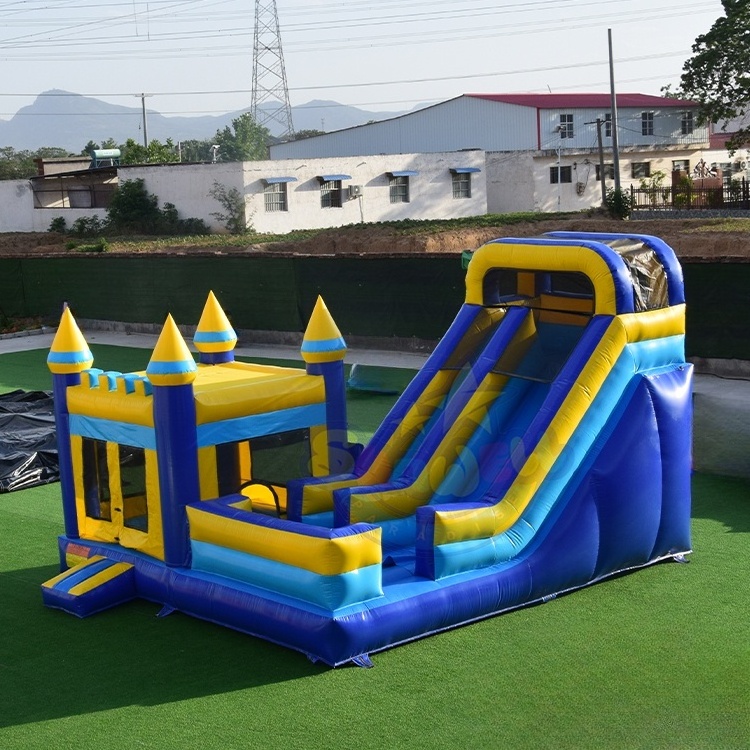 Kids Moonwalk Commercial Inflatable Bounce House Outdoor Jumping Bouncy Castle White Bouncer House Adult Combo With Water Slide