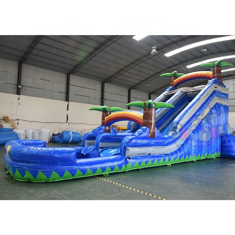 Commercial Palm tree inflatable water toboggan inflatable jungle water slide inflatable toboggan slide for sale