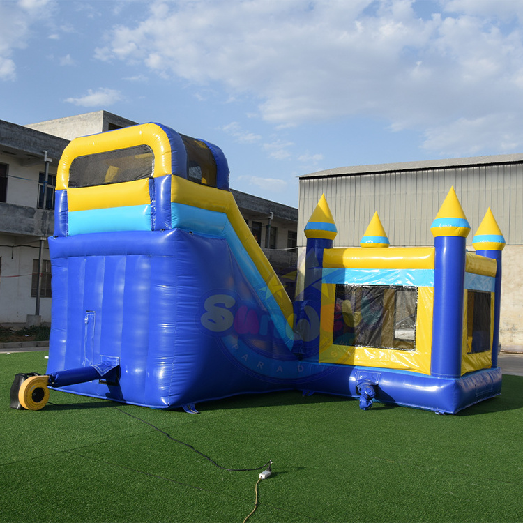 Kids Moonwalk Commercial Inflatable Bounce House Outdoor Jumping Bouncy Castle White Bouncer House Adult Combo With Water Slide