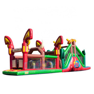 Attraction inflatable cowboy run inflatable obstacle course,outdoor event obstacle tunnel