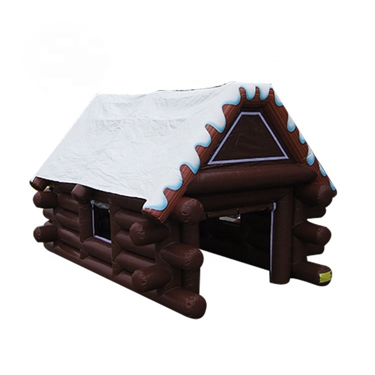 Winter inflatable ski hut party tent,inflatable log cabin,inflatable pub house tent