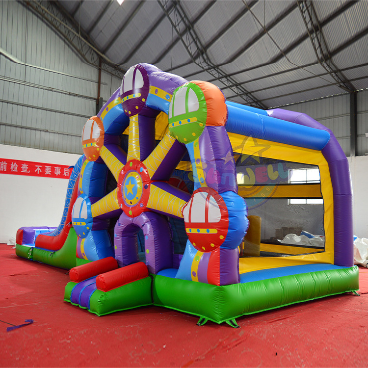 Commercial Inflatable Ferris Wheel bouncer water slide combo Sky Wheel Bounce House with Slide