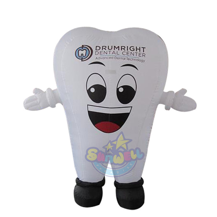 Oxford Cloth Inflatable Tooth Shaped Balloon ,Inflatable Tooth Costume, Inflatable Teeth Model With Toothbrush For Advertising