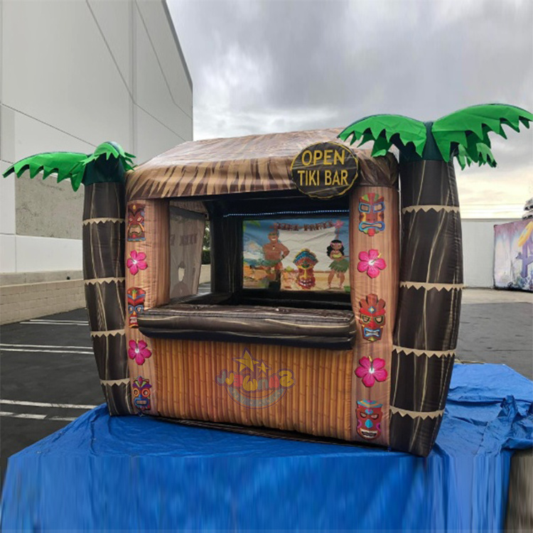 Portable Palm tree inflatable Tiki hut bar inflatable display bar inflatable booth bar for event