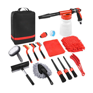 Car Wash Equipment Exterior Interior Tire Towels Drill Brush Window Scraper Set With Box Car Wash Cleaning Tools Kit