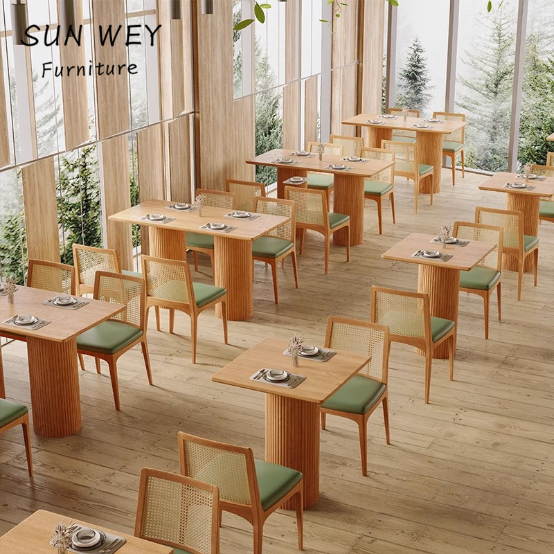 Nordic Restaurant Furniture Cafe Furniture Half Round Booth and Round Table Restaurant Chair Bench with Table Sets