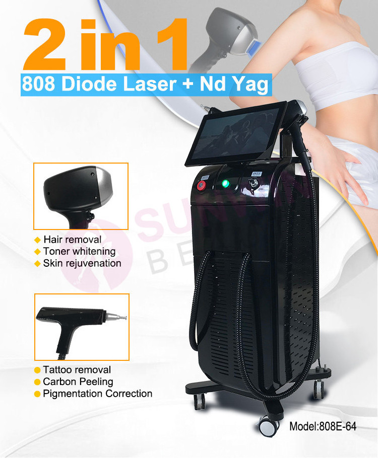 Professional Nd Yag Laser Freckles Remover Tatoo Pigmentation Correction Diode Laser 755 808 1064 Hair Removal Machine For Sale