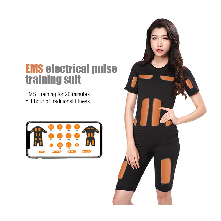 Brand New Silicon Electrodes Ems Suits Fitness Training Wear  Electrostimulation Body Shaping 8 Channels 20 Electrodes For Gym