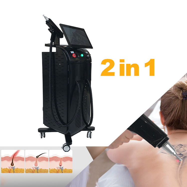 Professional Nd Yag Laser Freckles Remover Tatoo Pigmentation Correction Diode Laser 755 808 1064 Hair Removal Machine For Sale