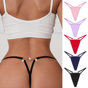 Women's thong hot sexy love chain bow low waist seamless underwear   V string thong for women