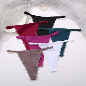 Low waist sexy t back women panties thong women cotton comfortable breathable thong g string for ladies