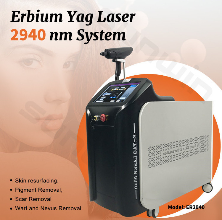 Er Yag Laser 2940 nm Skin Resurfacing Pigment Removal Scar Removal Wart Erbium 2940nm Co2 Fractional Face Lifting Machine