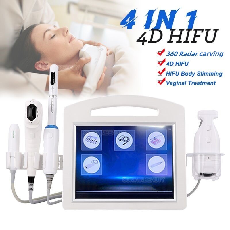 4in1 4d 3d hifu  slimming hifu vaginal tightening machine for weight loss eyelid lift upper lips lift with 9 cartridges