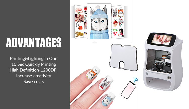 2023 Nail Printer Finger DIY Print Art WIFI Automatic 3D Art Designs Finger Nails Printing Machine for Salon  Use