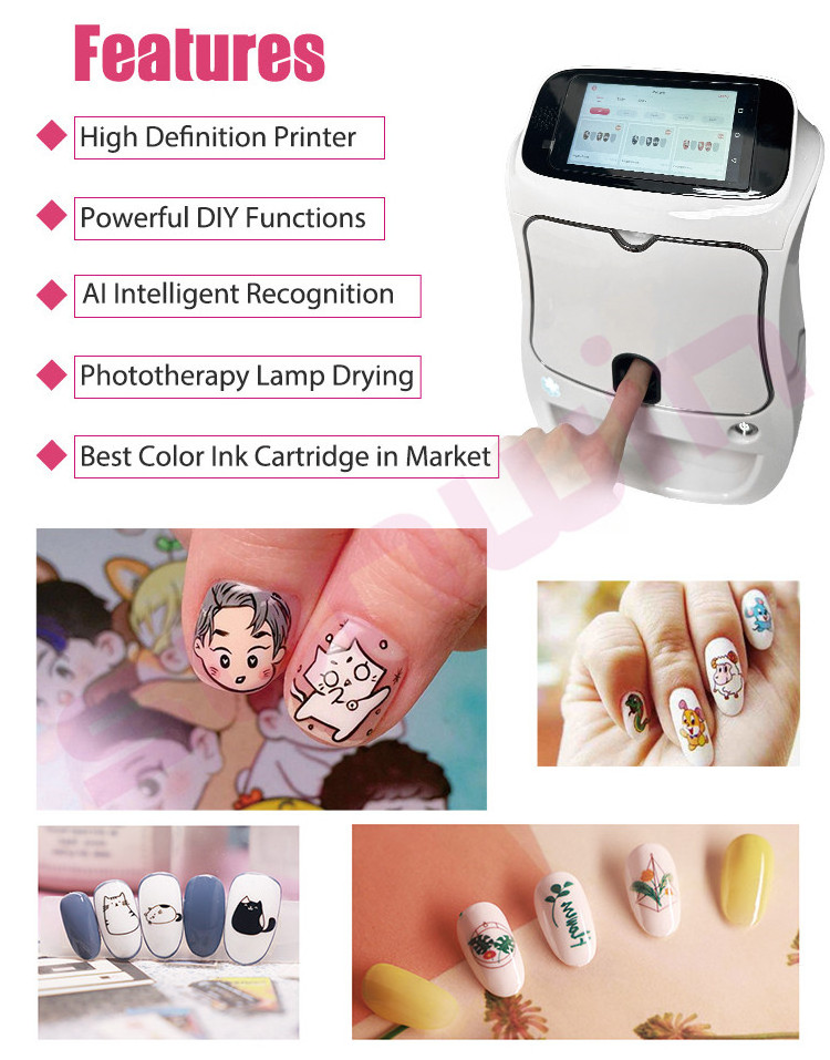 Portable Automatic Manicure DIY Nail Art Printer 3D Digital Nails painting Price Nail Sticker Print Machine