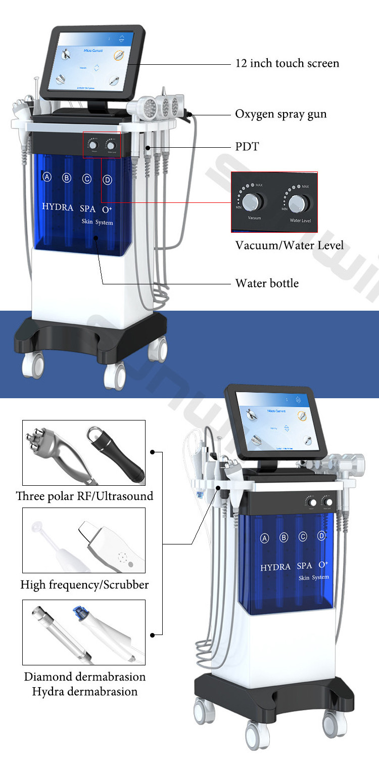 Professional dermabrasion blackhead removal skin scrubber deep cleaning facial microdermabrasion aquafacial machine for sale