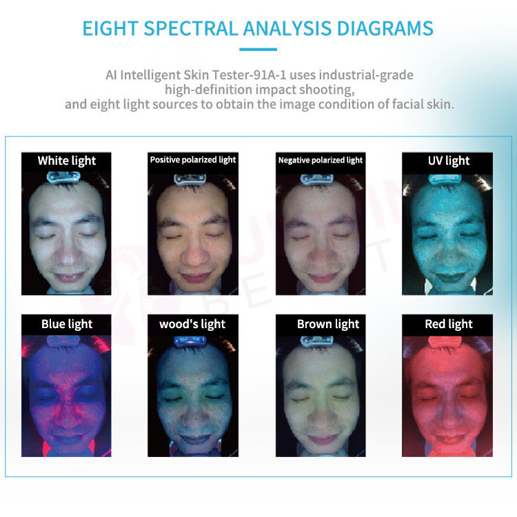 3D Analysis visia facial skin and hair skin analyzer moisture wood lamp digital tester face skin camera analyzer