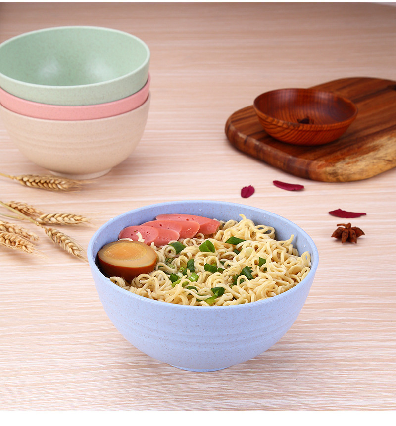 Eco friendly 100% Biodegradable Disposable Plastic salad bowl Ramen bowl Wheat Straw Bowl