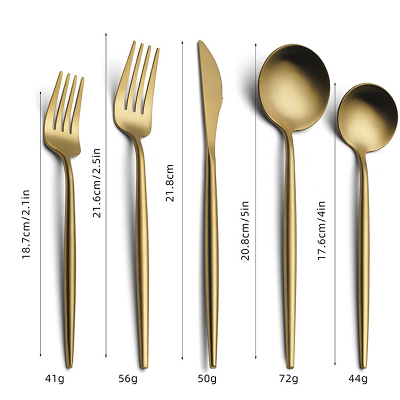 Amazon Top Seller 2022 Gold Plated Cutipol Stainless 304 Cutlery Dinner Knife Fork Spoon Set Flatware