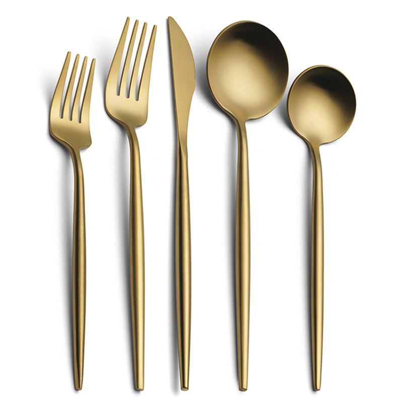 Amazon Top Seller 2022 Gold Plated Cutipol Stainless 304 Cutlery Dinner Knife Fork Spoon Set Flatware