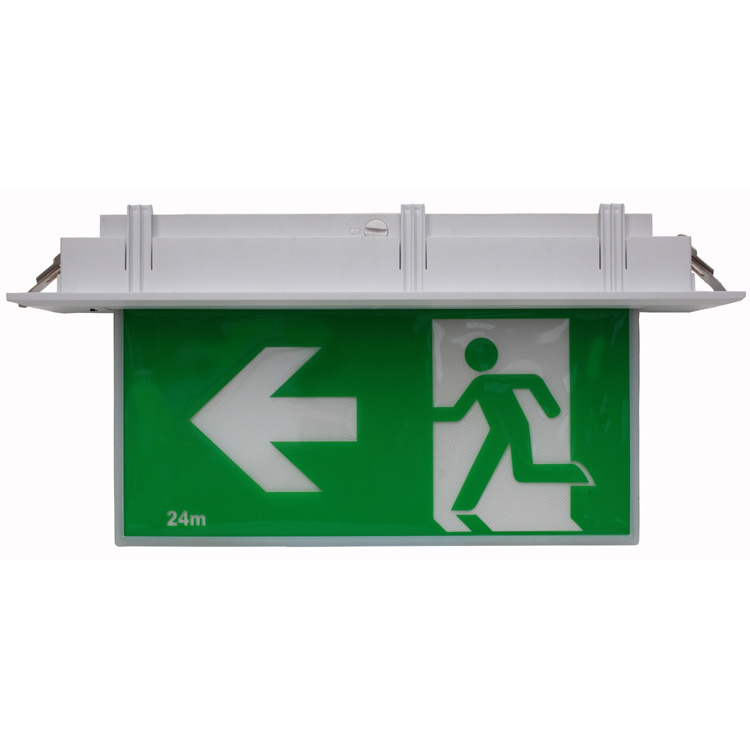 emergency light manufacturers for Europe australia exit sign light clevertronics recessed exit sign