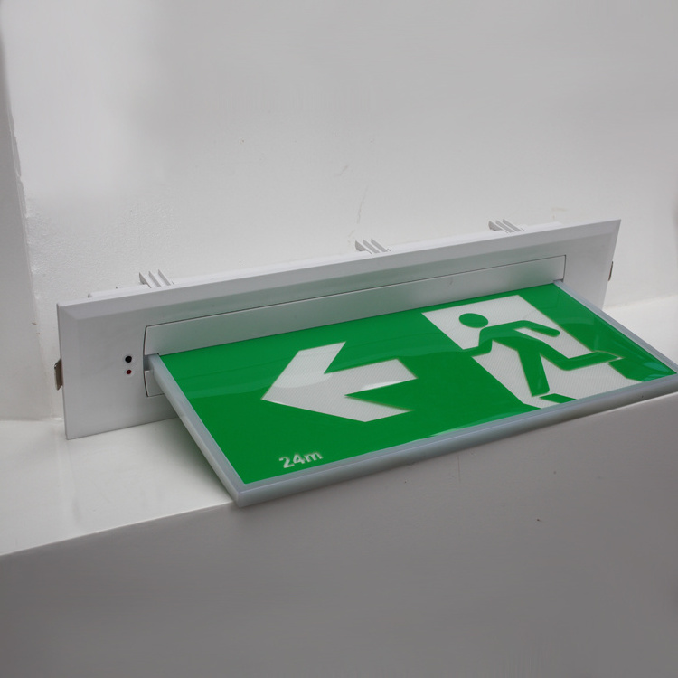 emergency light manufacturers for Europe australia exit sign light clevertronics recessed exit sign