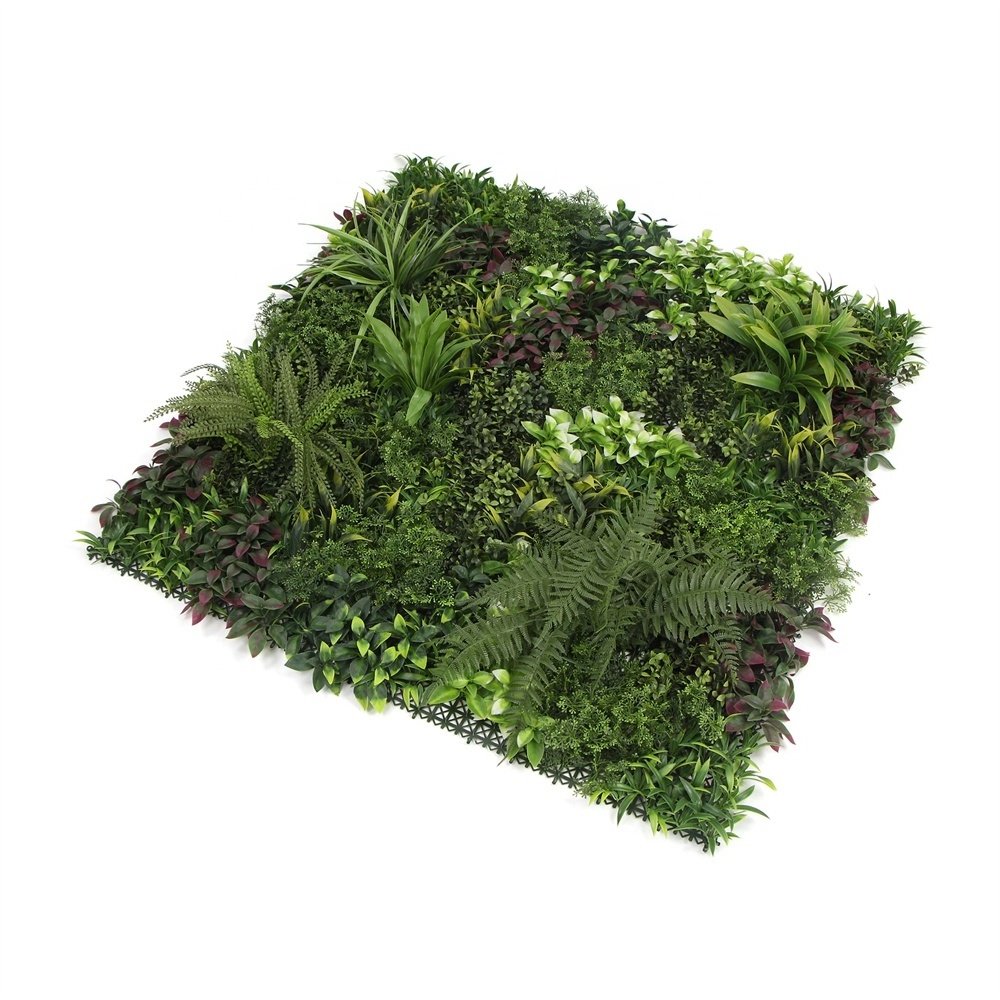 Customized Vertical Plastic 3d green artificial plants wall panel