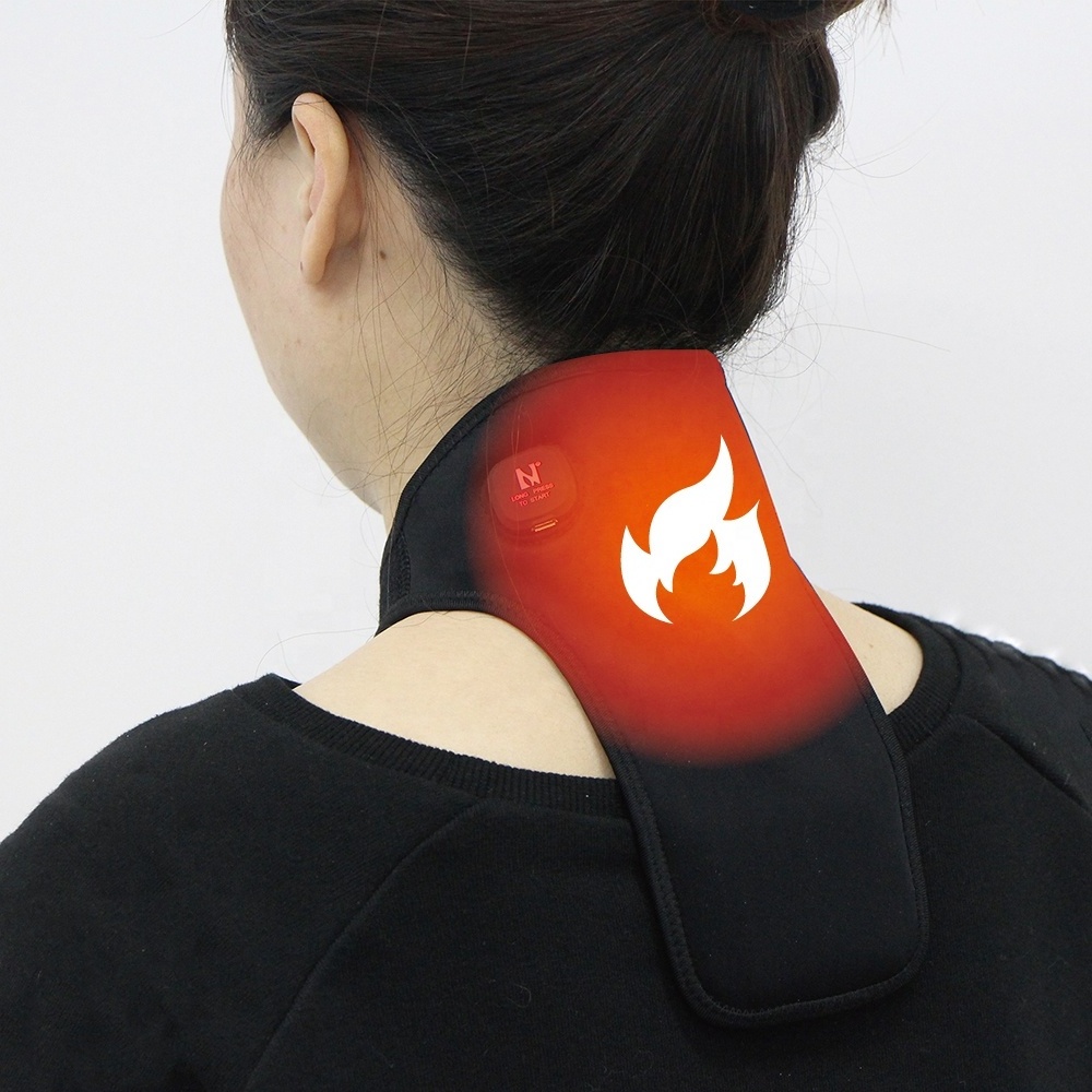 Far infrared USB battery powered electric rechargeable heat pad for neck