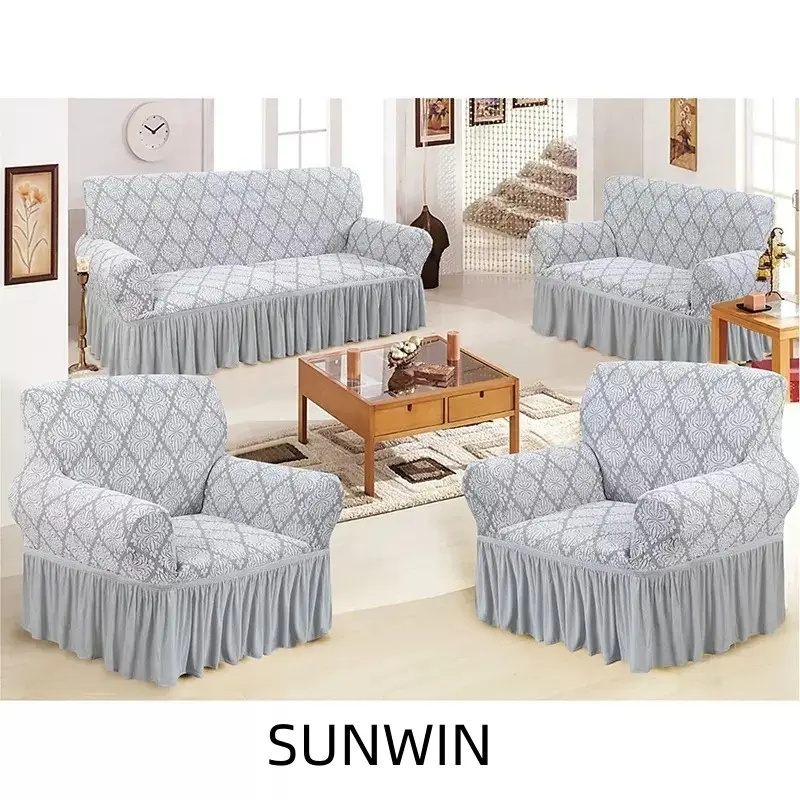 SUNWIN Factory Manufacturer Sofa Couch Slipcover Luxury Jacquard Custom Design Sofa Cover