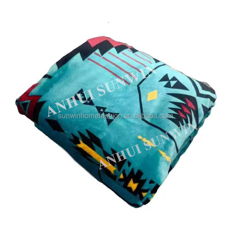 Custom Native American Blanket Queen 60*80 inches Traditional Throw Blanket Geometric Vintage Aztec Fleece Blanket