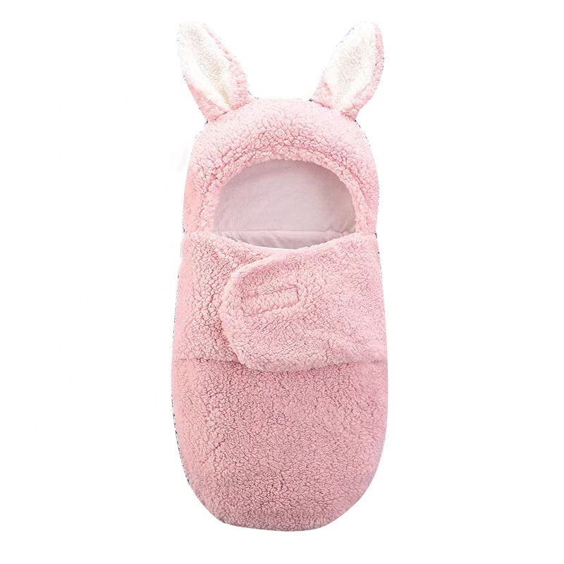 Wholesale Custom Newborn Baby Sleep Sack Blanket Soft Infant Rabbit Shaped Plush Baby Sleeping Bag Stroller Wrap Baby Products