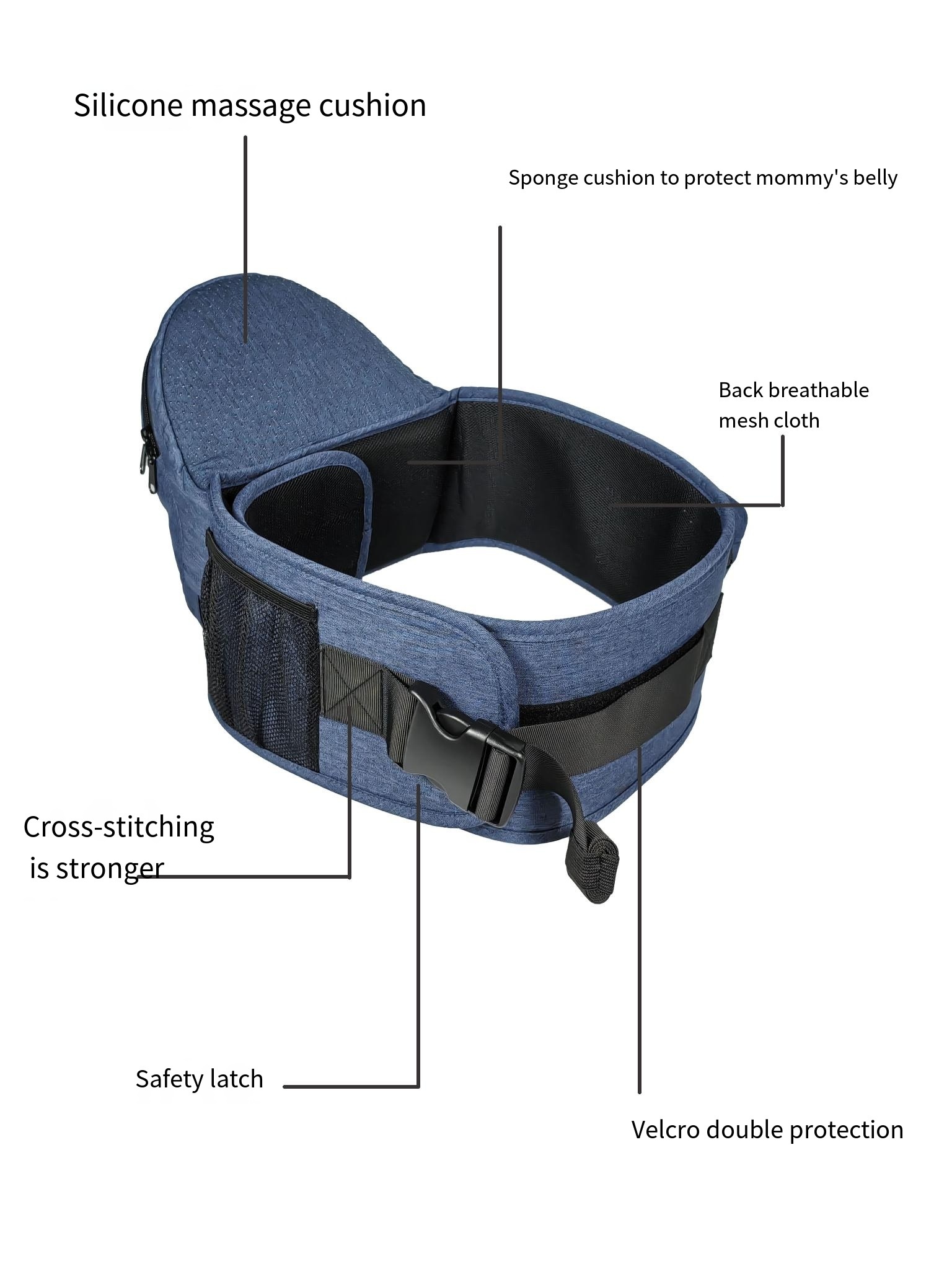 Custom High Quality Travel Baby Carrier Longbow Bowprotective Hip Seat Ergonomic Waist Carrier Bowborns Safety Baby Wrap Carrier