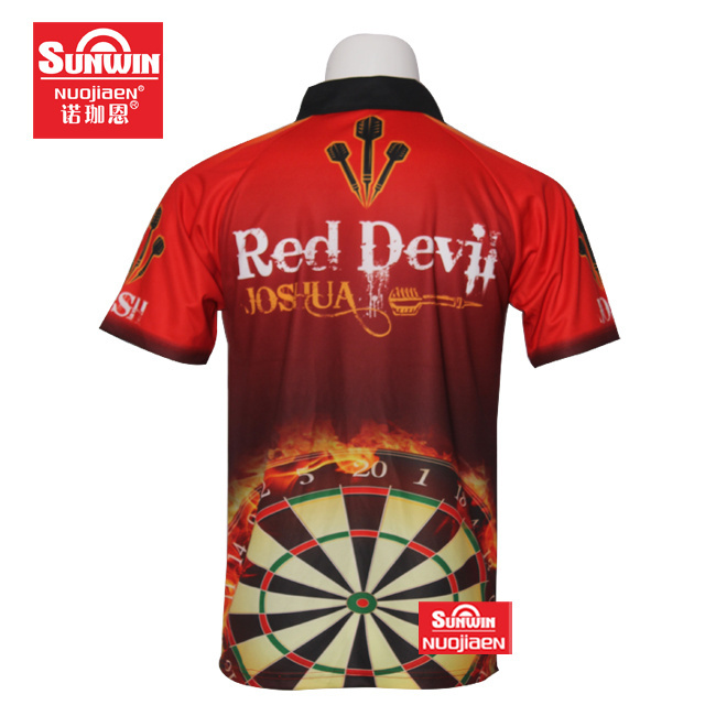 Supplier Cheap Custom dart jersey sublimation dart shirts with pocket for custom dart shirt