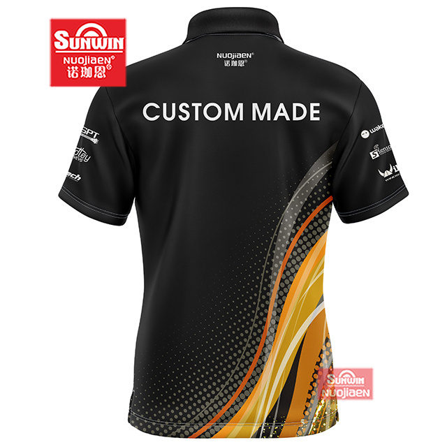 Design your own custom dart shirts jersey polo with zippers team sublimated dart t shirt