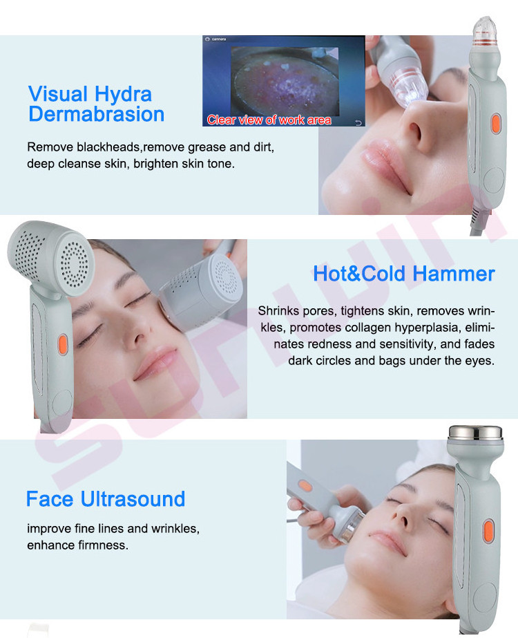 Multi-Functional Hydrodermabrasion Diamond Hydradermabrasion RF Ultrasound Deep Cleansing Machine For Skin Rejuvenation