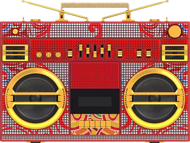 Portable Retro Gift Boombox  With Bluetooth Speaker AM FM Radio Player